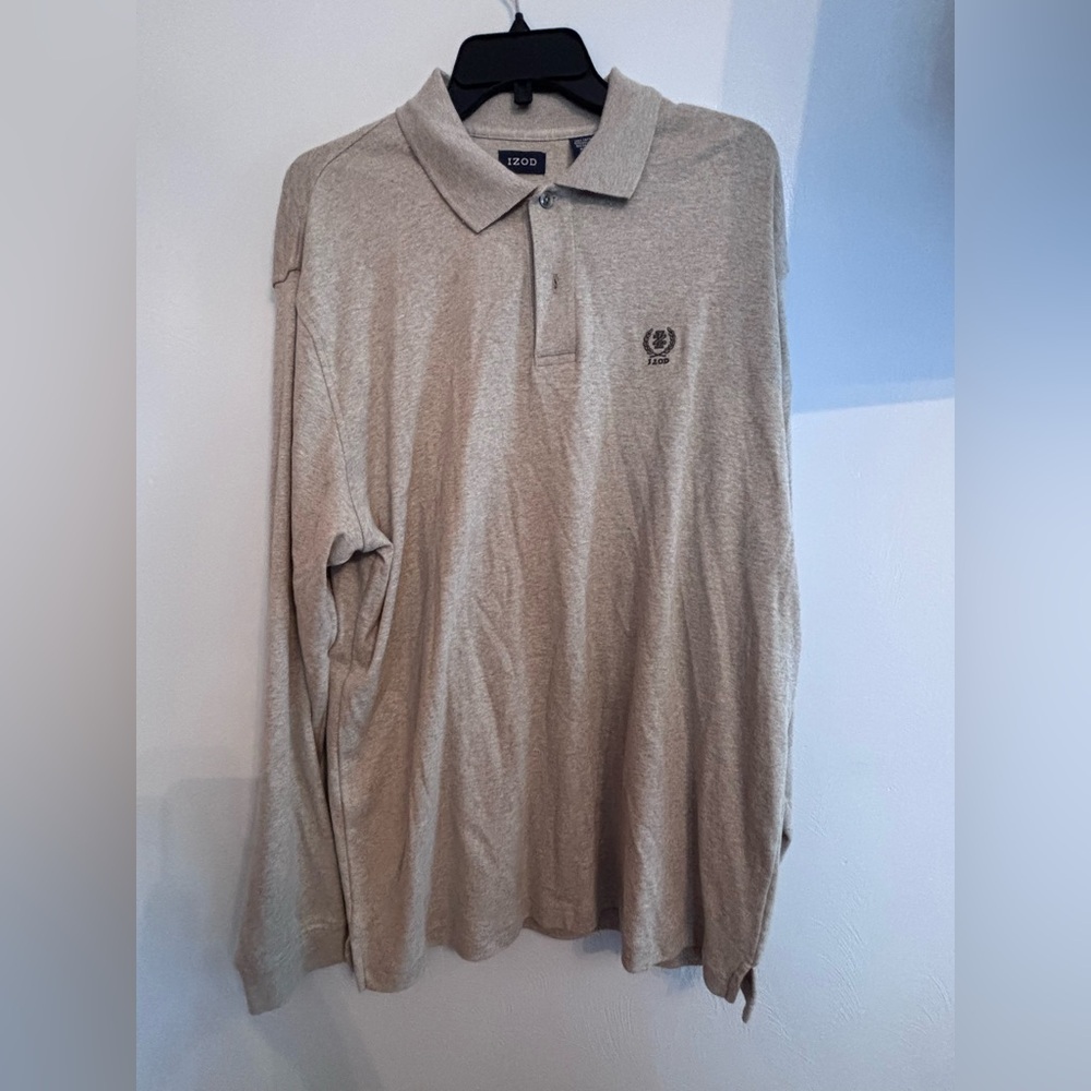 IZOD Men's Tan Polo Shirt - Picture 1 of 3